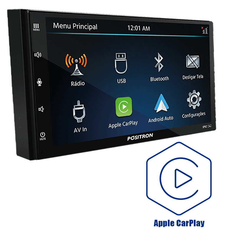 Auto Rádio 1 Din com monitor 7 GPS DVD Bluetooth USB Carplay & Android Auto  - Acessórios Auto Online - auto rádios android multimarcas